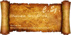 Chalupa Szilárd névjegykártya
